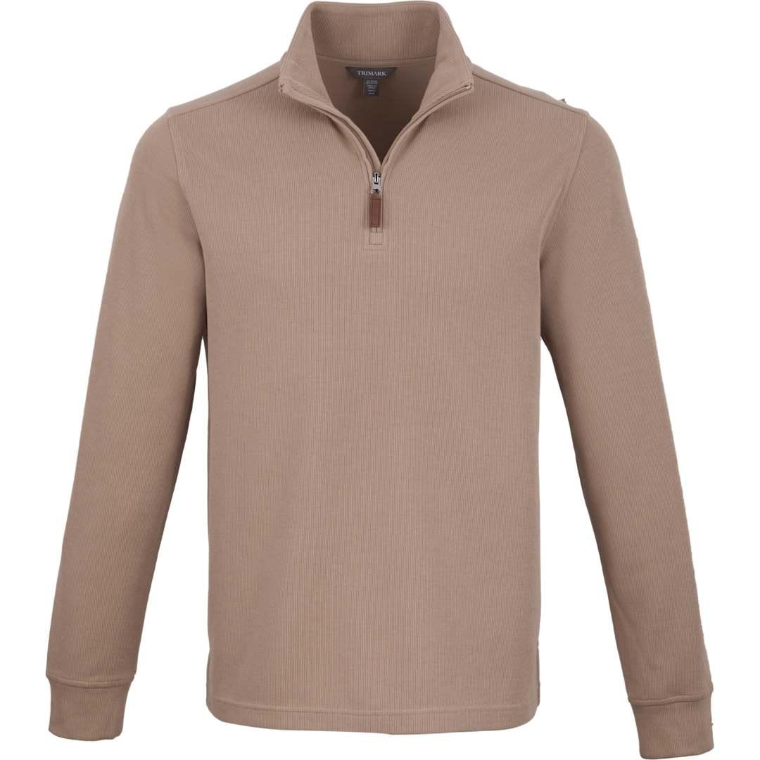 Hudson eco knit quarter zip-mens Beige miniatura 5