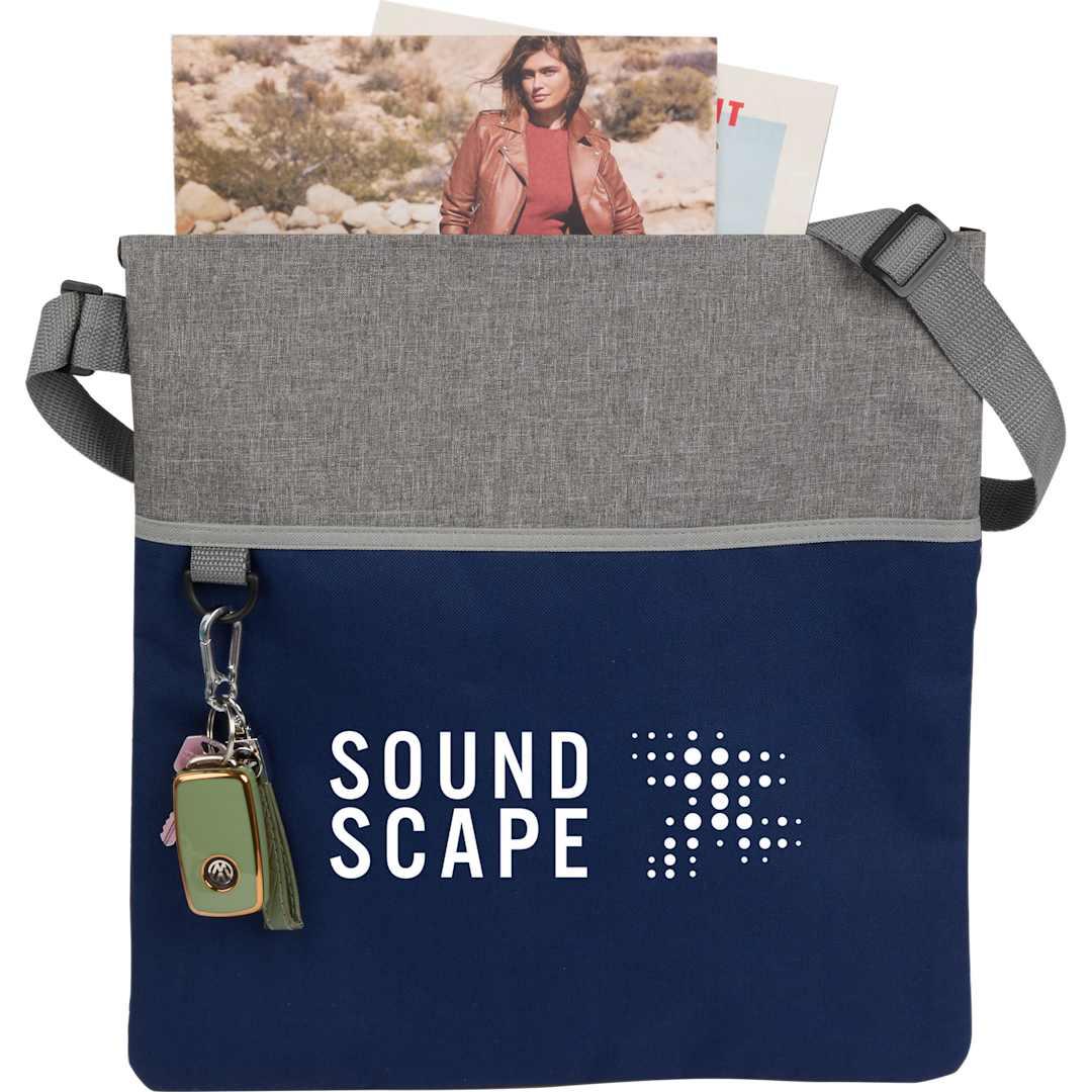 Double heather rpet crossbody tote Graphite miniatura 8