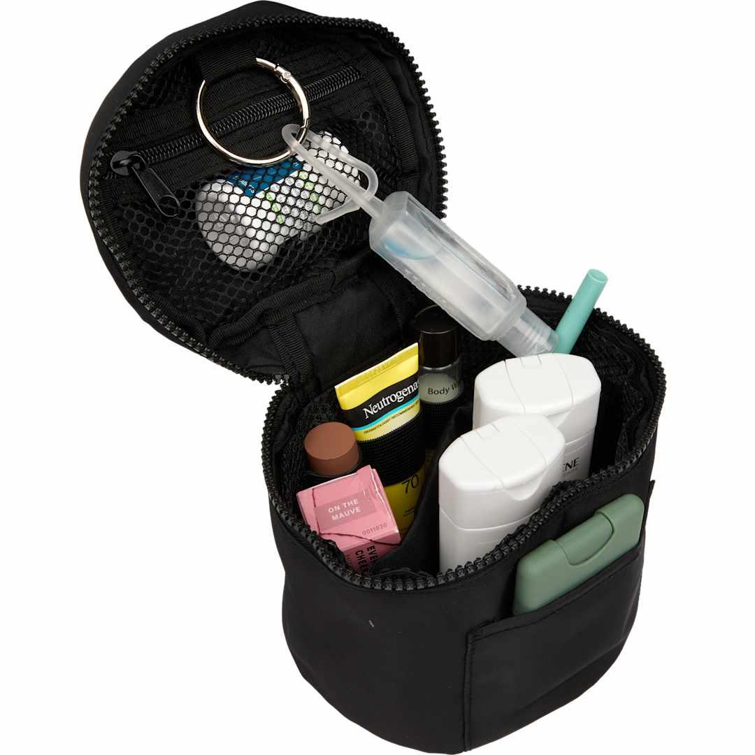 Wellable recycled round travel case Black miniatura 13