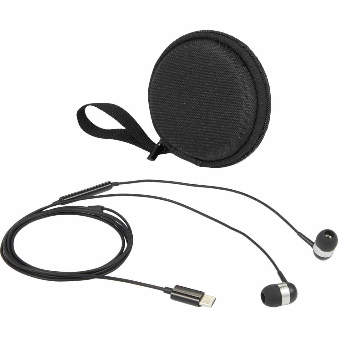 Zipsound usb-c wired earbuds with microphone Black thumbnail 3