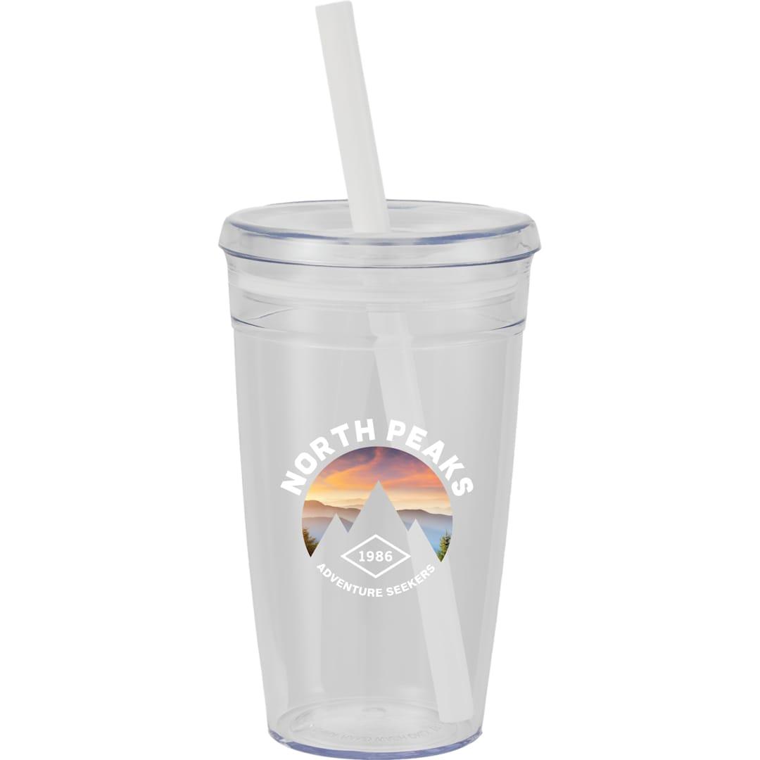 Anna recycled acrylic tumbler w/ straw 15oz Black miniatura 20