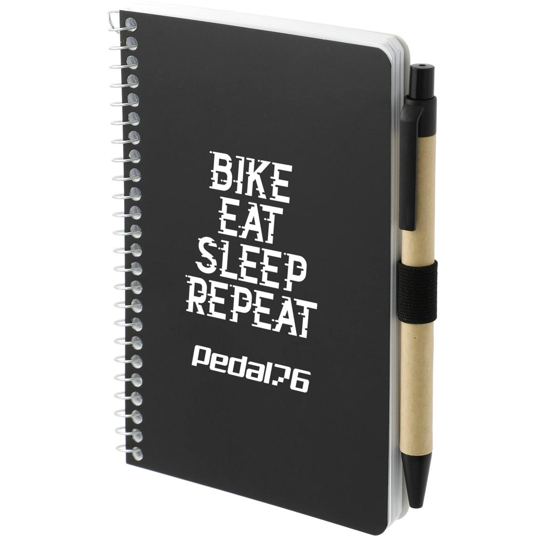 Fsc® mix 4 x 6 pocket spiral notebook with pen Black miniatura 6