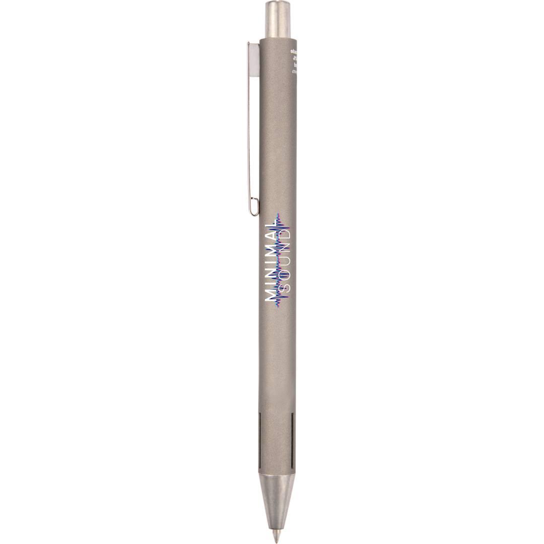 Halo soft touch recycled aluminum gel pen Black miniatura 10