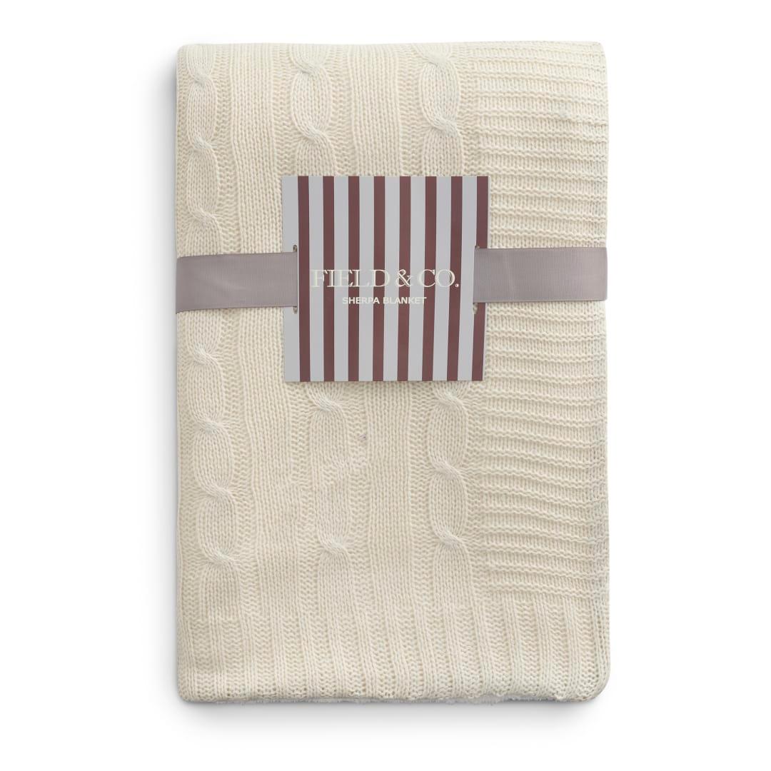 Field & co.® cable knit sherpa blanket Grey miniatura 6