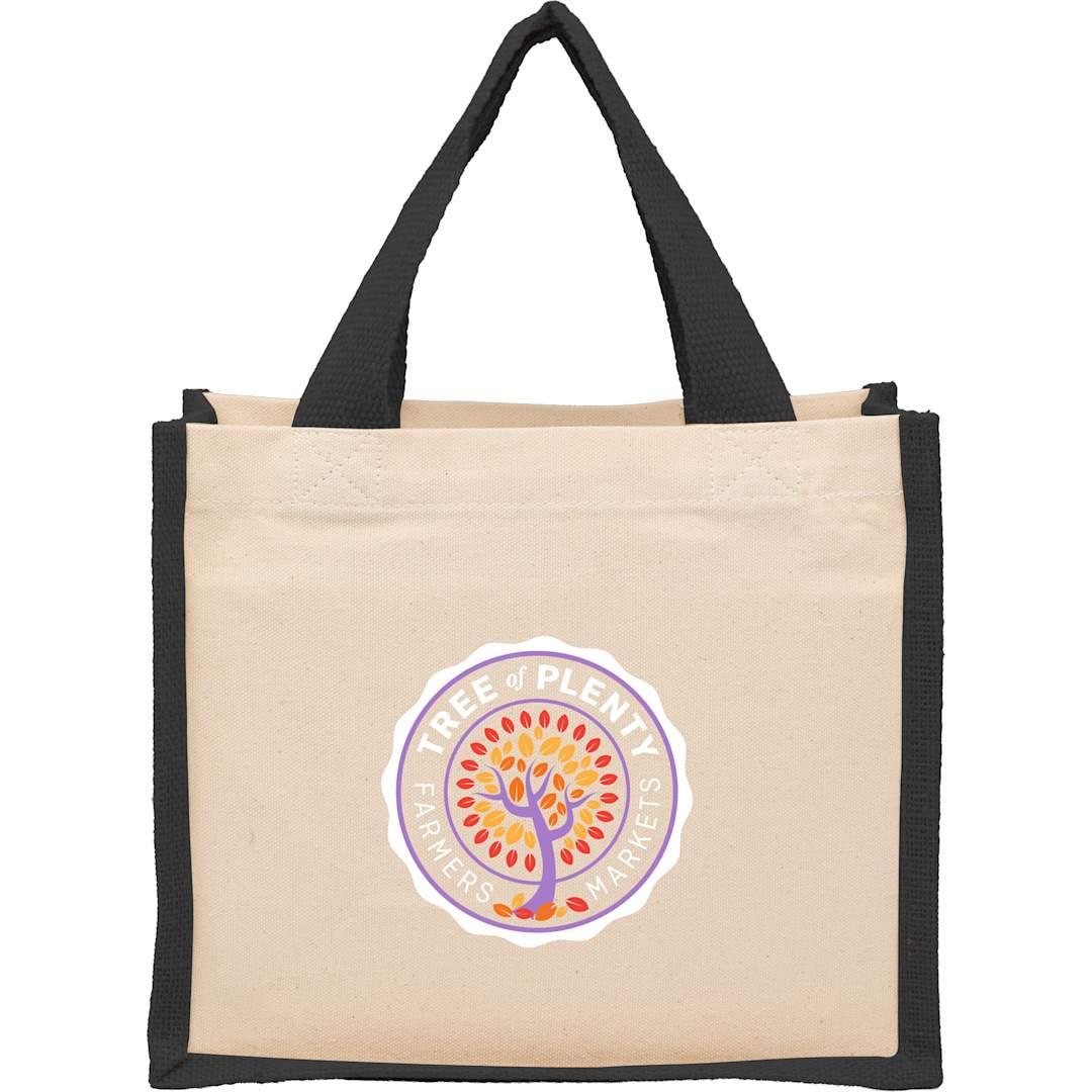 Sol recycled cotton & jute gift tote Black front
