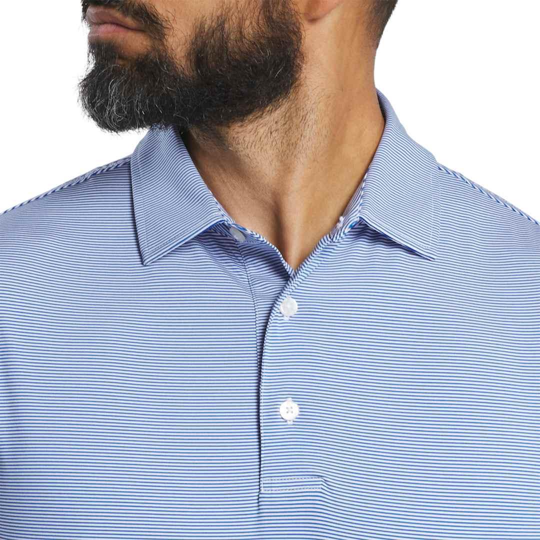 Footjoy mens microfeeder stripe polo Royal miniatura 4