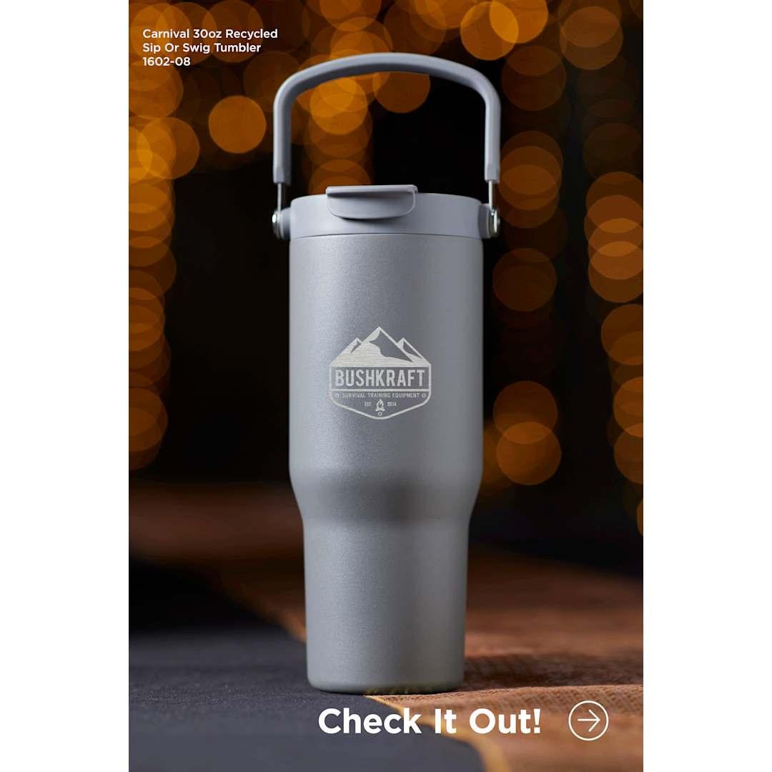 Carnival recycled sip or swig tumbler 30oz Black miniatura 5