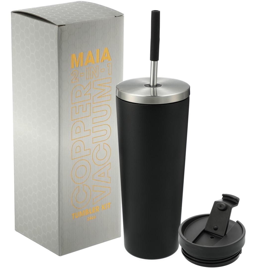 Maia 2-in-1 copper vacuum tumbler kit 24oz Black miniatura 8