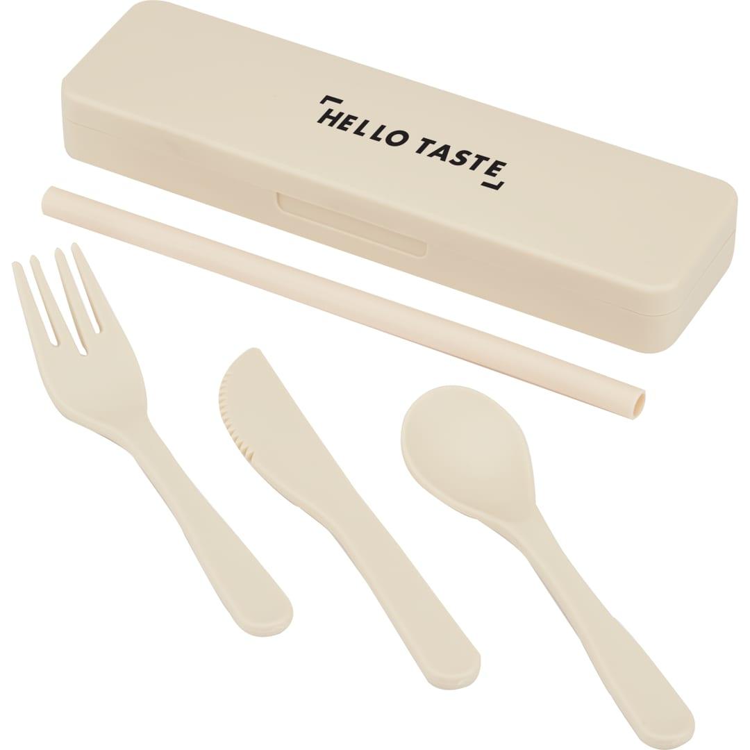 Recycled plastic utensil to go set Black miniatura 12