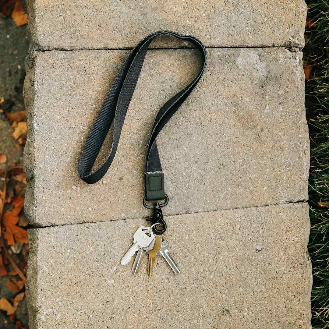 Thread wallets neck lanyard Black miniatura 6