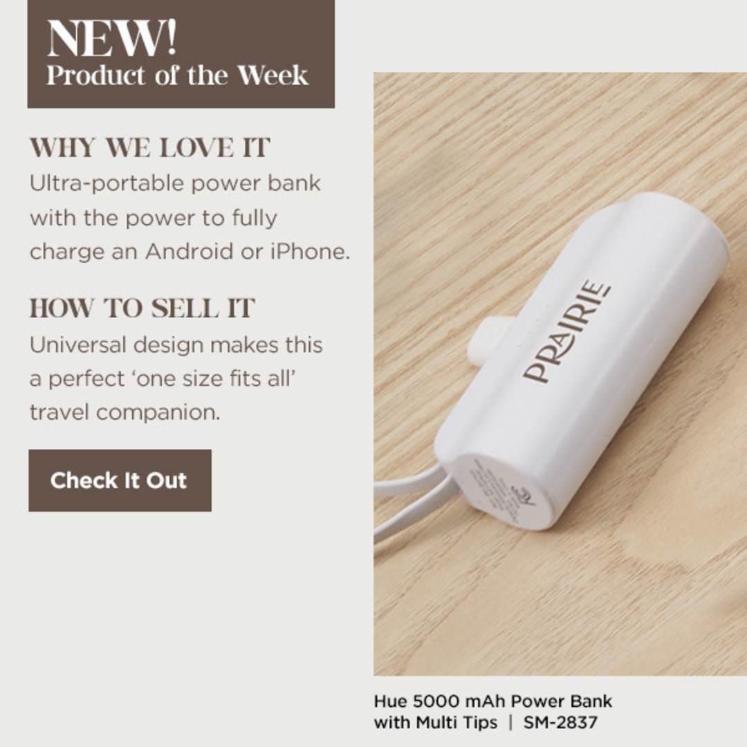 Hue 5000 mah power bank with multi tips Black miniatura 3