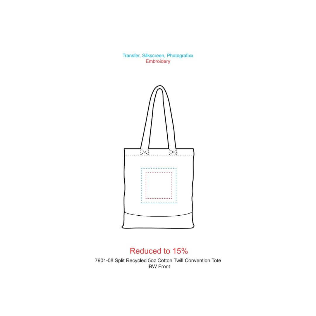 Split recycled 5oz cotton twill convention tote Grey miniatura 11