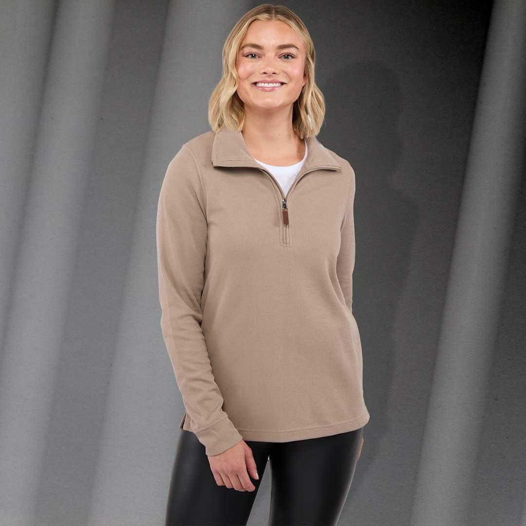 Hudson eco knit half zip - womens Beige miniatura 7