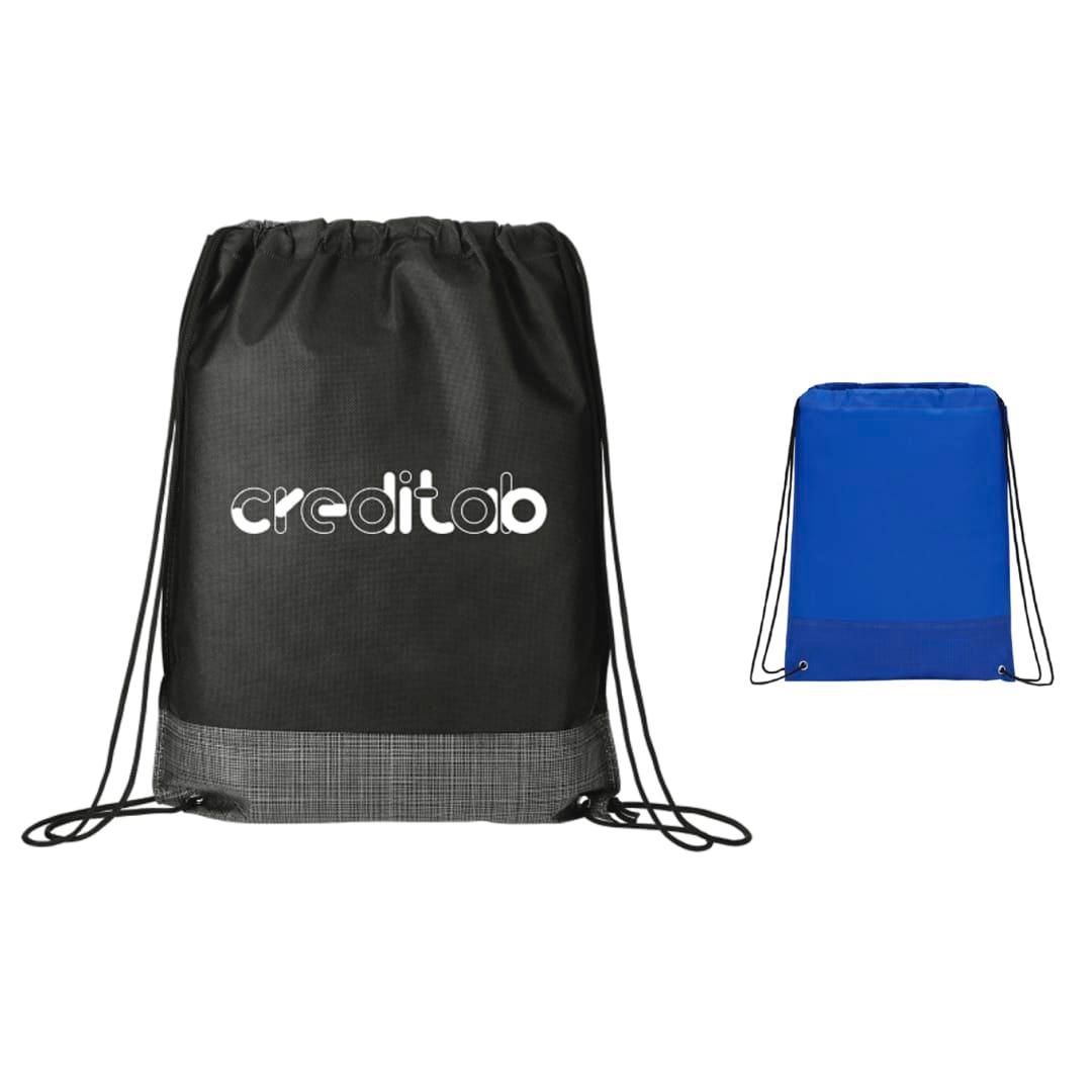 Crossweave heat sealed drawstring bag Black miniatura 5