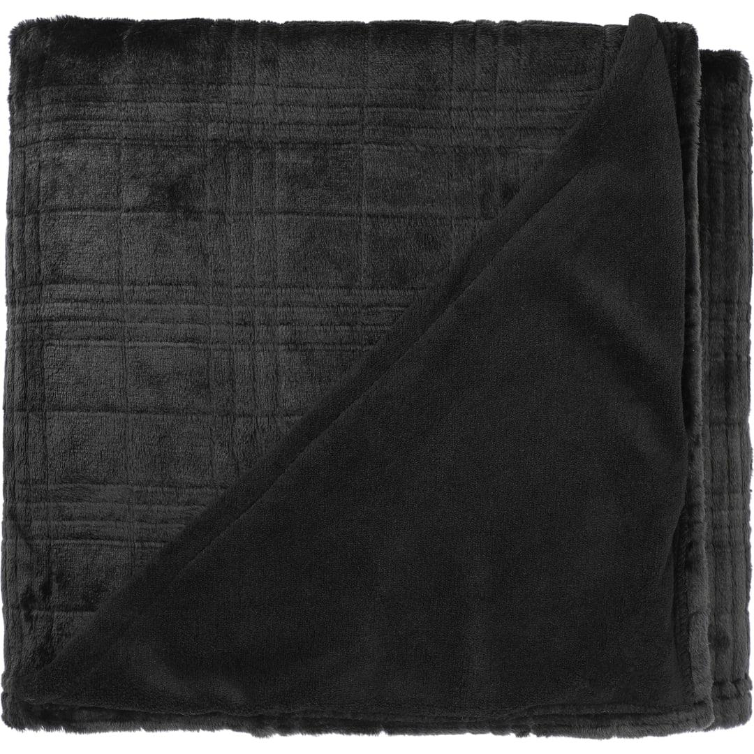 Luxury comfort flannel fleece blanket Black miniatura 4