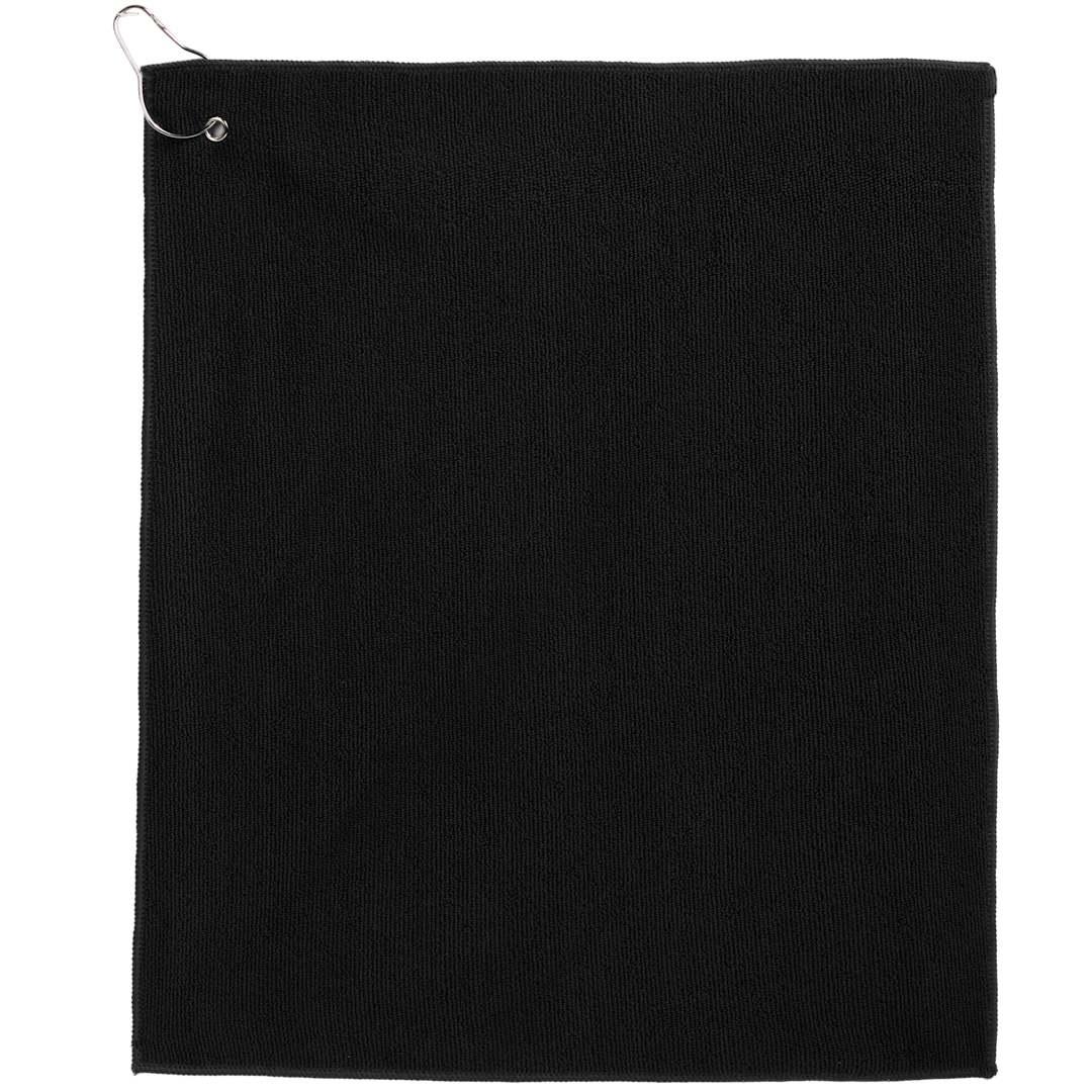 15 X 18 recycled 300g terry polyester towel Black front