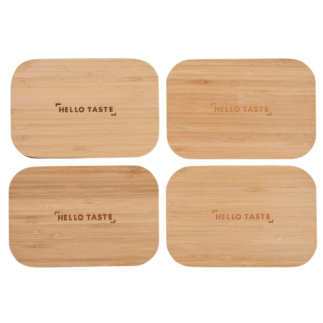 Bamboo fiber lunch box with cutting board lid Beige miniatura 19