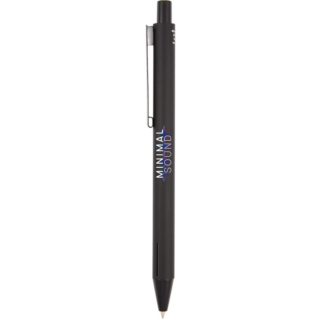 Halo soft touch recycled aluminum gel pen Black miniatura 4