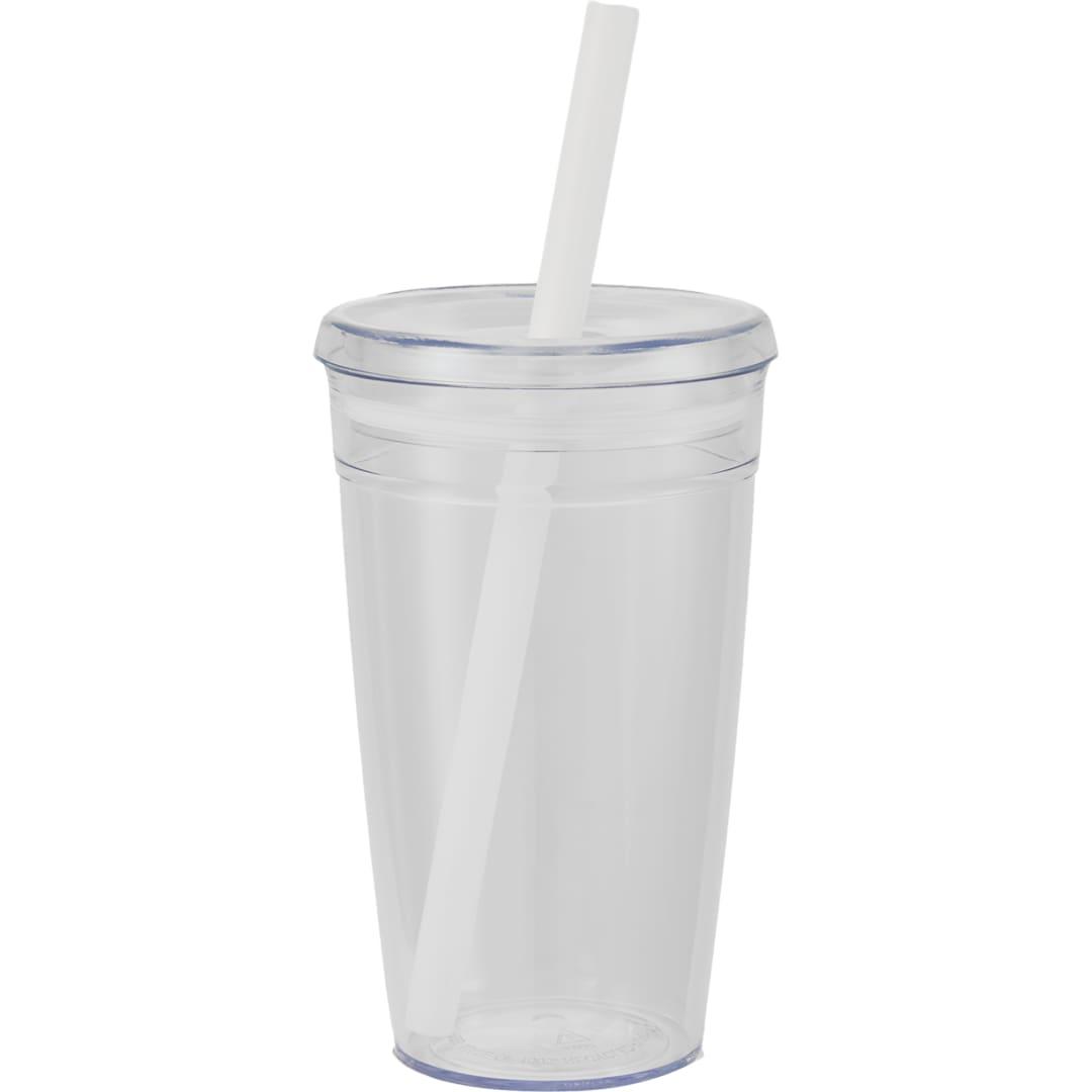 Anna recycled acrylic tumbler w/ straw 15oz Black miniatura 17