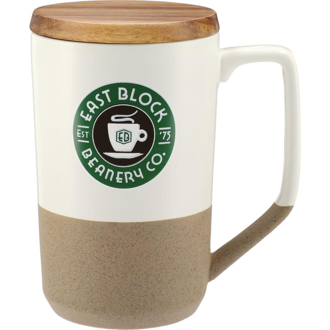 Tahoe tea & coffee ceramic mug with wood lid 16oz Black miniatura 17