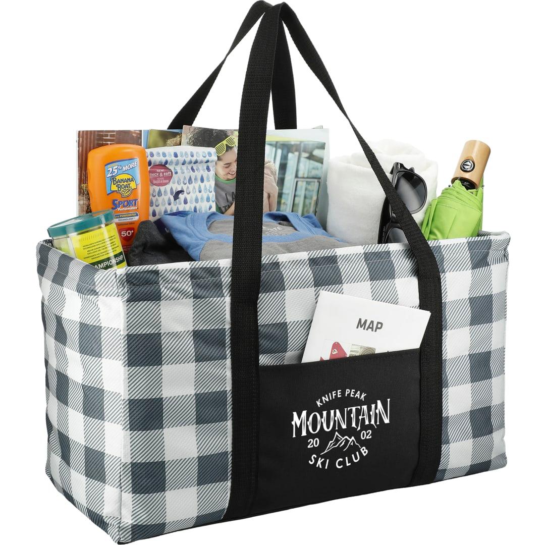Buffalo plaid utility tote Red miniatura 14