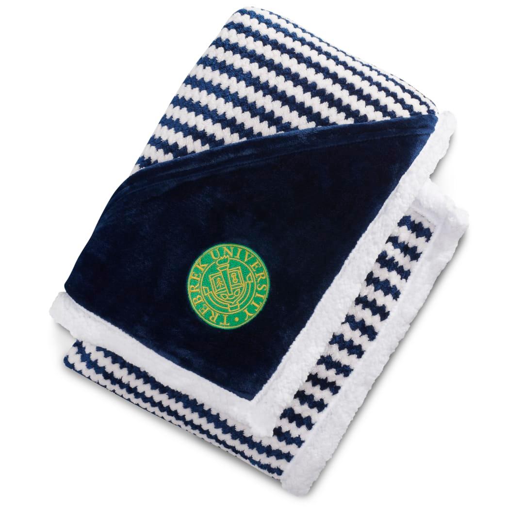 Field & co.® chevron striped sherpa blanket Navy Blue miniatura 23