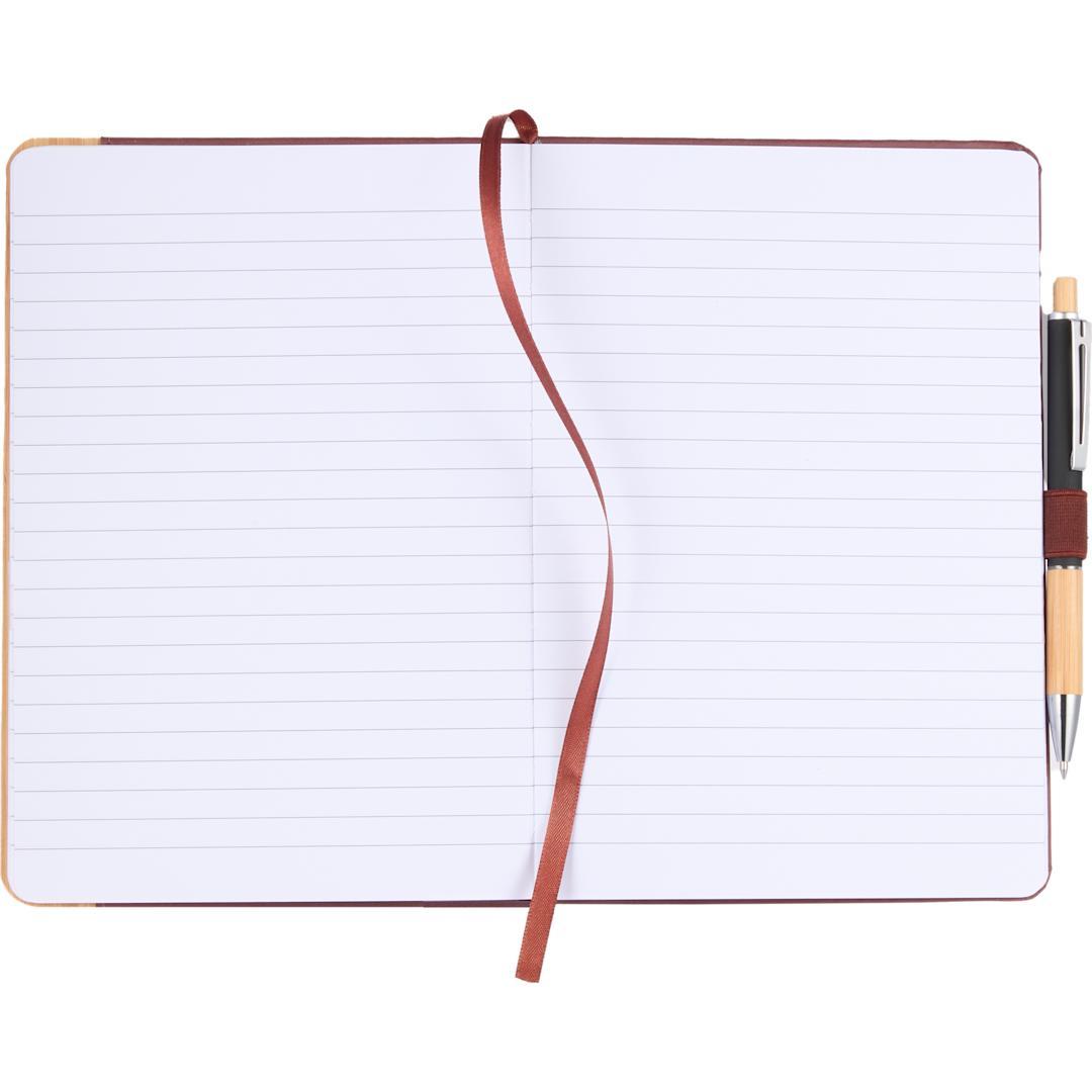 5.5 X 8.5 fsc® recycled bamboo fiber pu journal Black miniatura 12