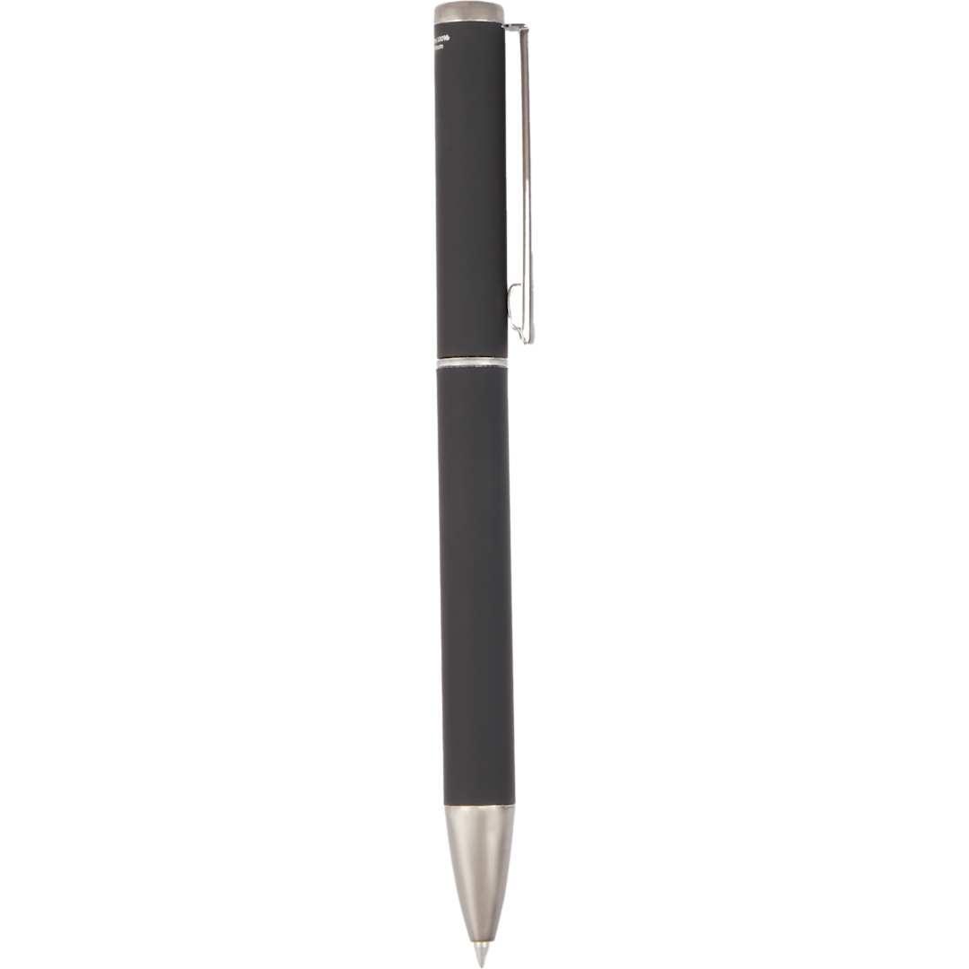 Harper soft touch recycled aluminum gel pen Black front