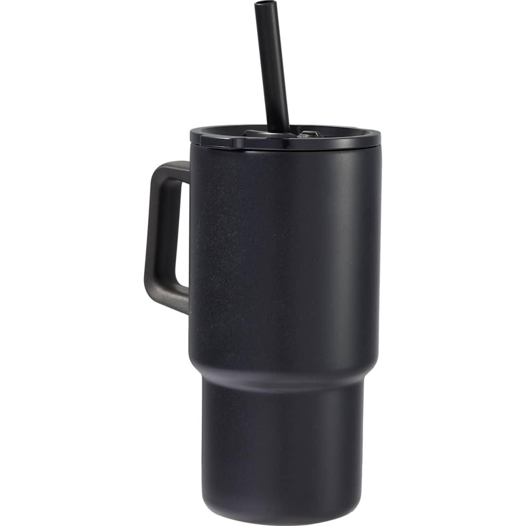 Summit 18oz recycled vacuum insulated mug w/ straw Black miniatura 6