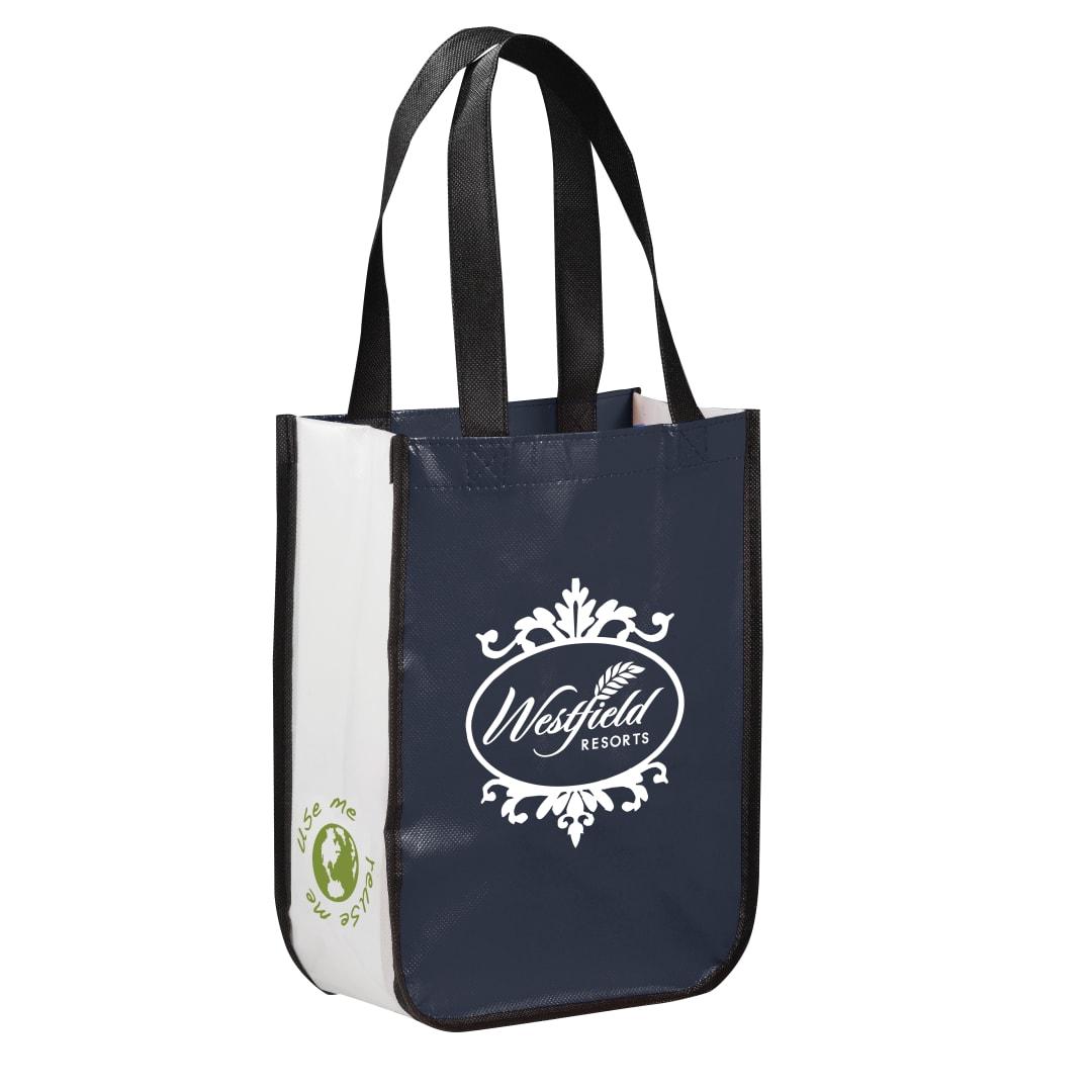 Gloss laminated non-woven gift tote Black miniatura 9