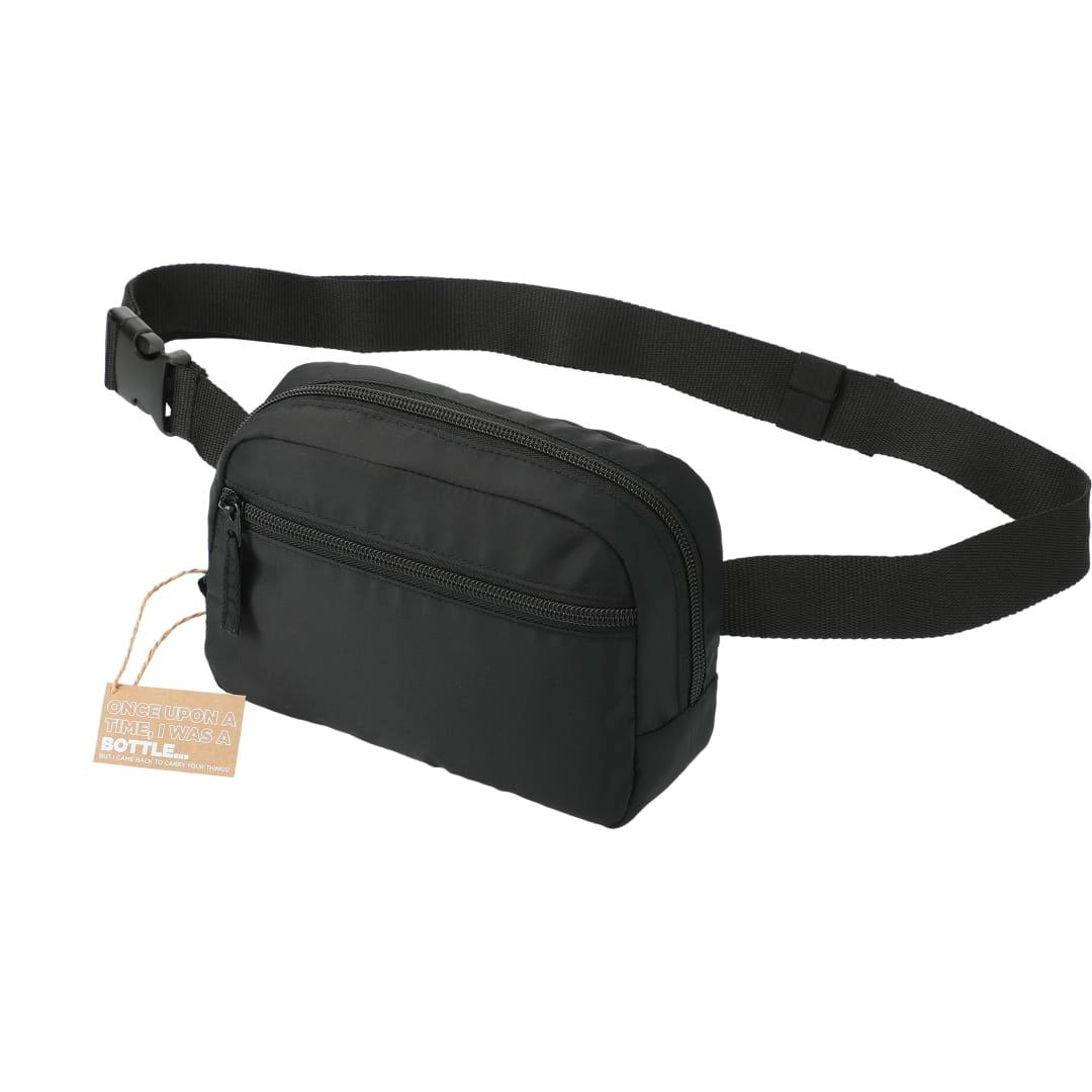 Recycled sport fanny pack Black front