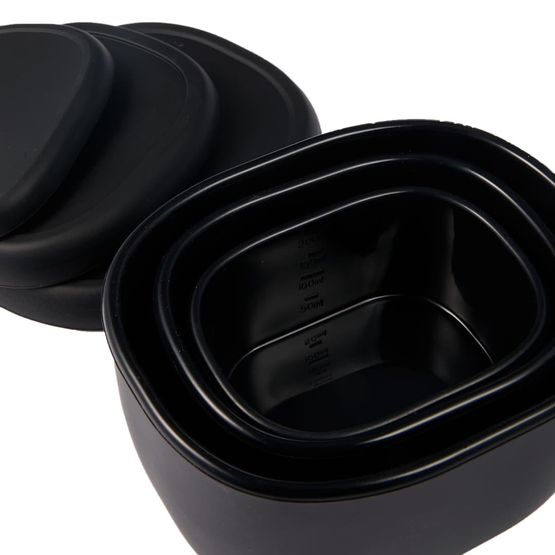 Zili silicone small storage containers - set of 3 Black miniatura 6