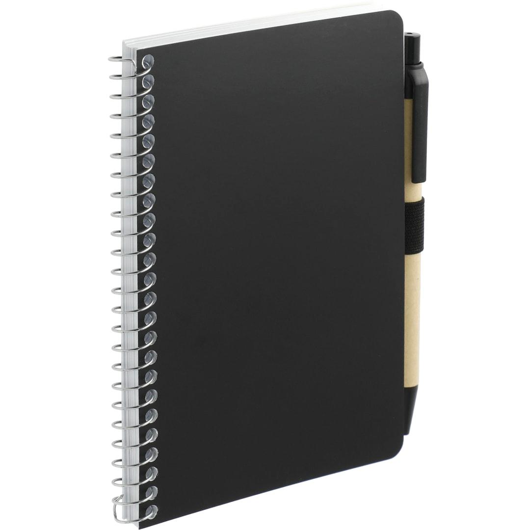 Fsc® mix 4 x 6 pocket spiral notebook with pen Black miniatura 4