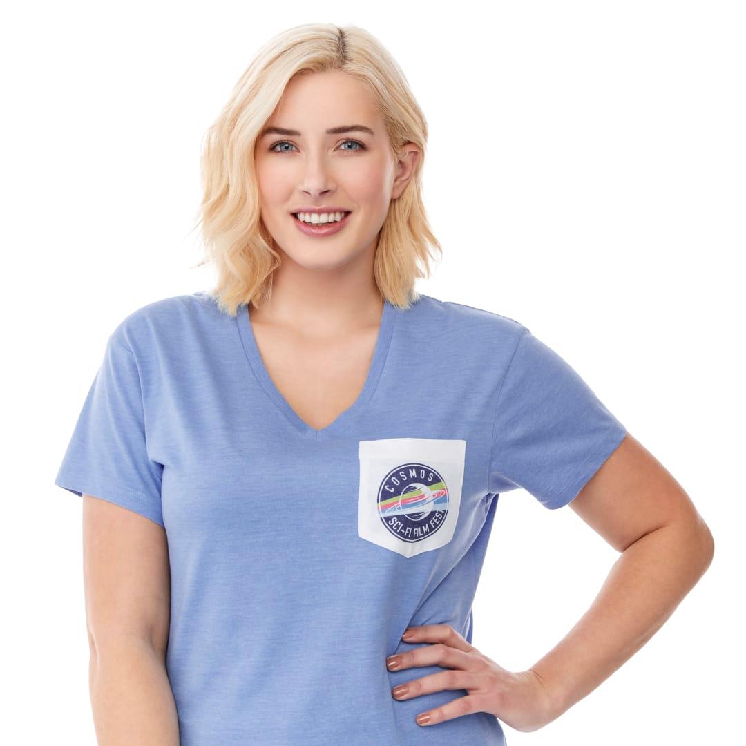 Womens monroe short sleeve pocket tee Sky Blue miniatura 10