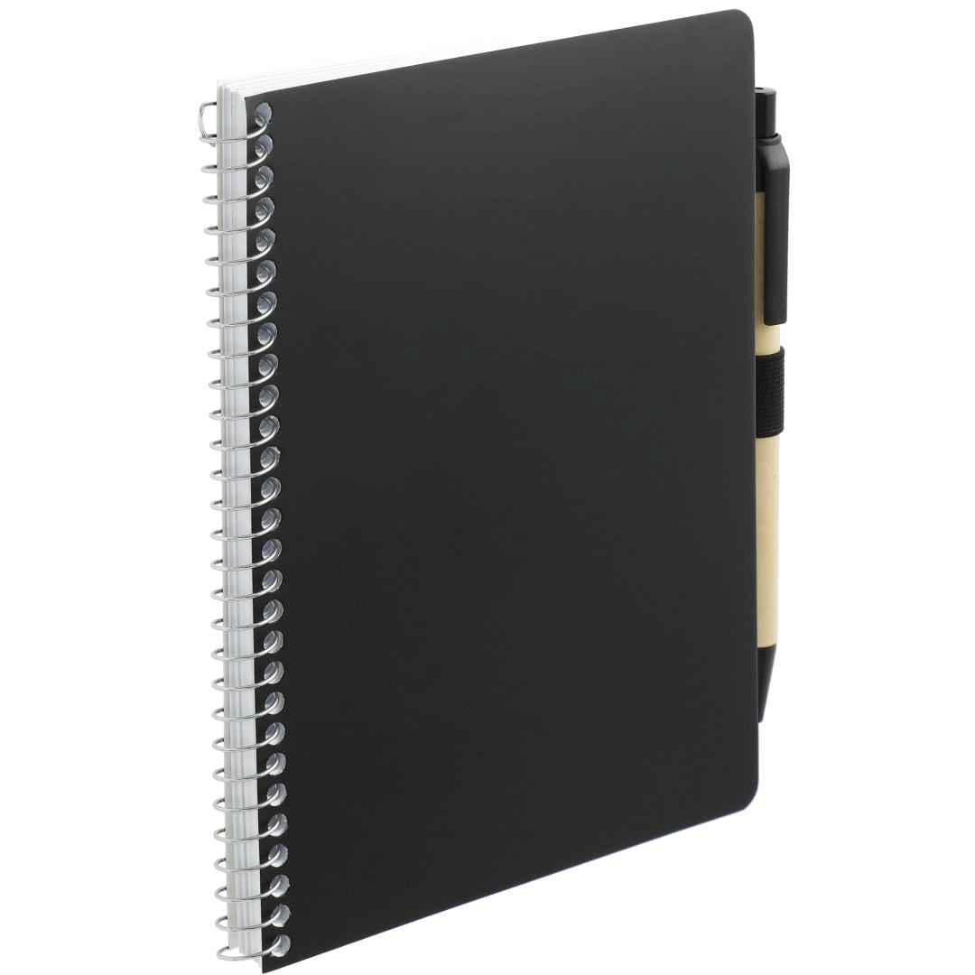 Fsc® mix 5 x 7 spiral notebook with pen Black miniatura 5