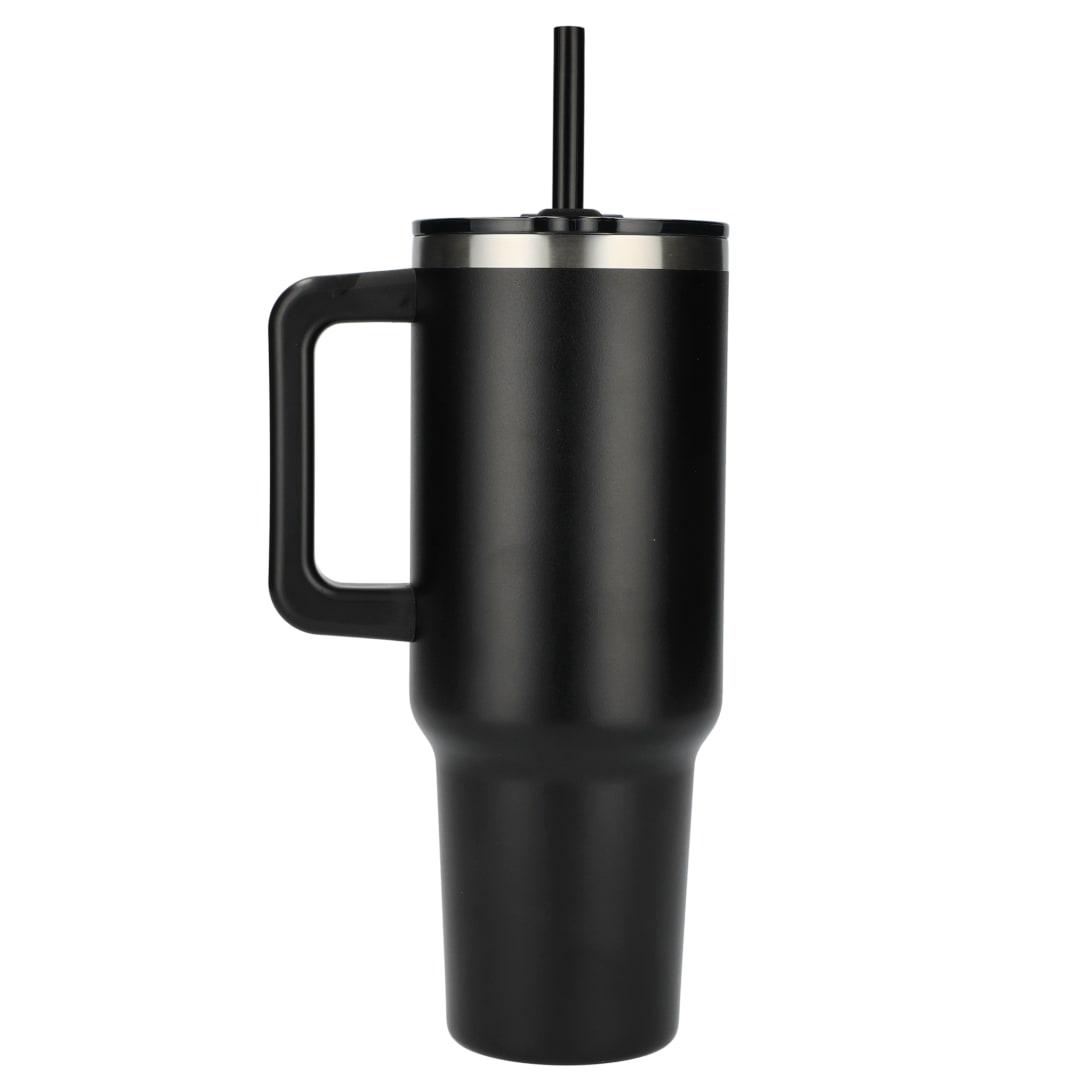 Pinnacle recycled travel tumbler with straw 40oz Black miniatura 5