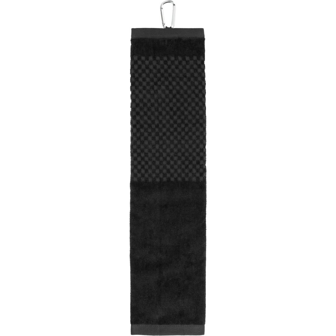 3.5Lb./doz. 5.25x22in scrubber golf towel Black front