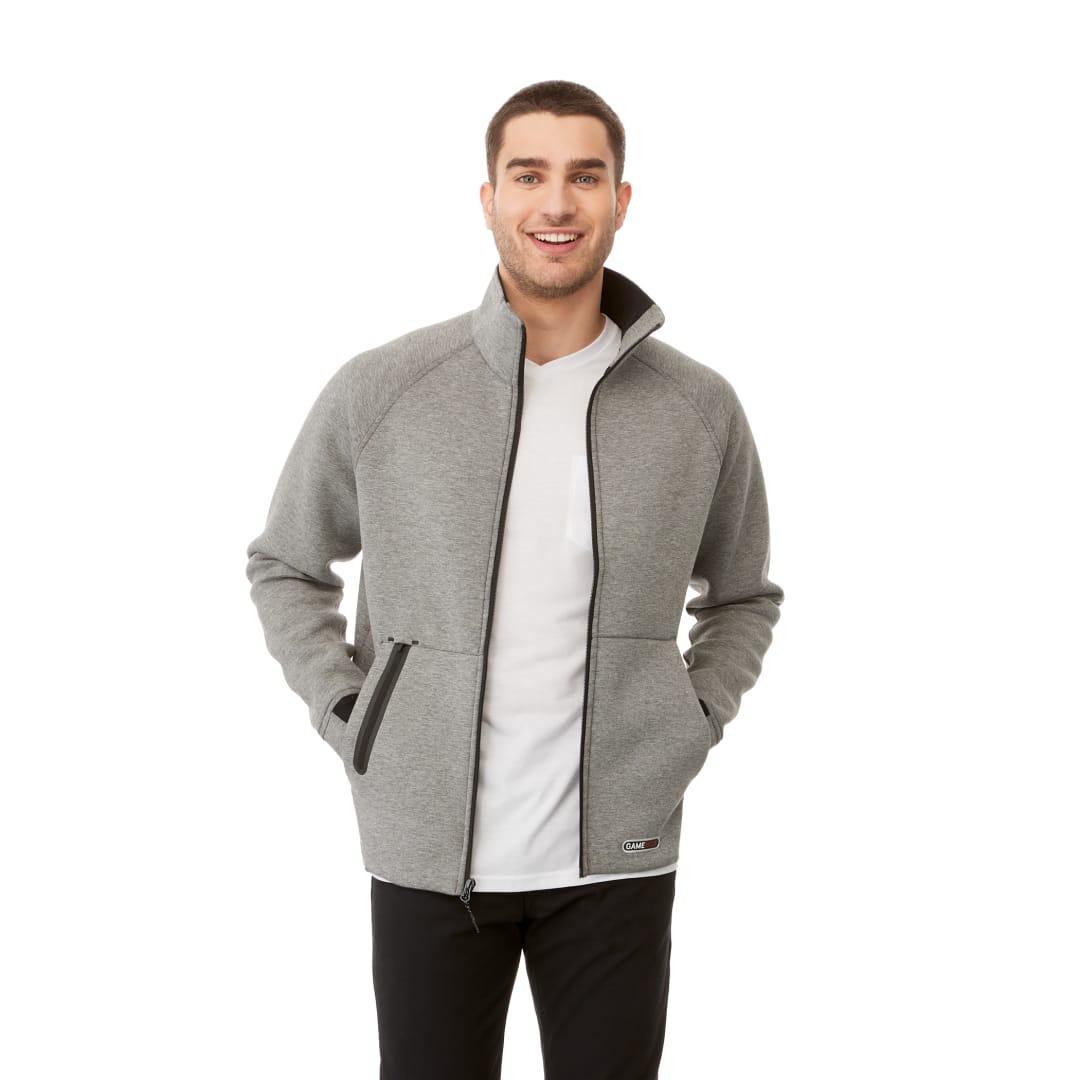Mens kariba knit jacket Blue front