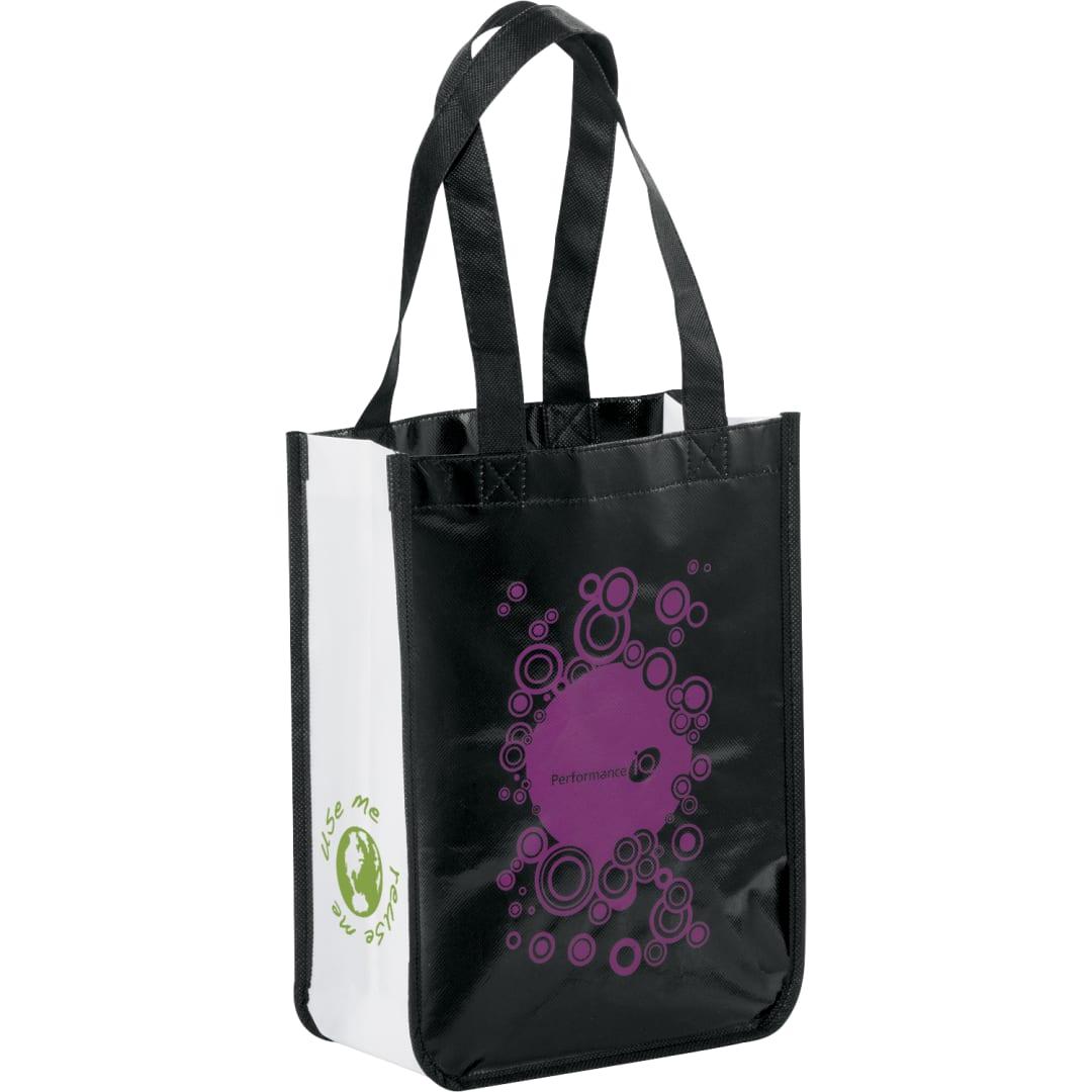 Gloss laminated non-woven gift tote Black miniatura 4