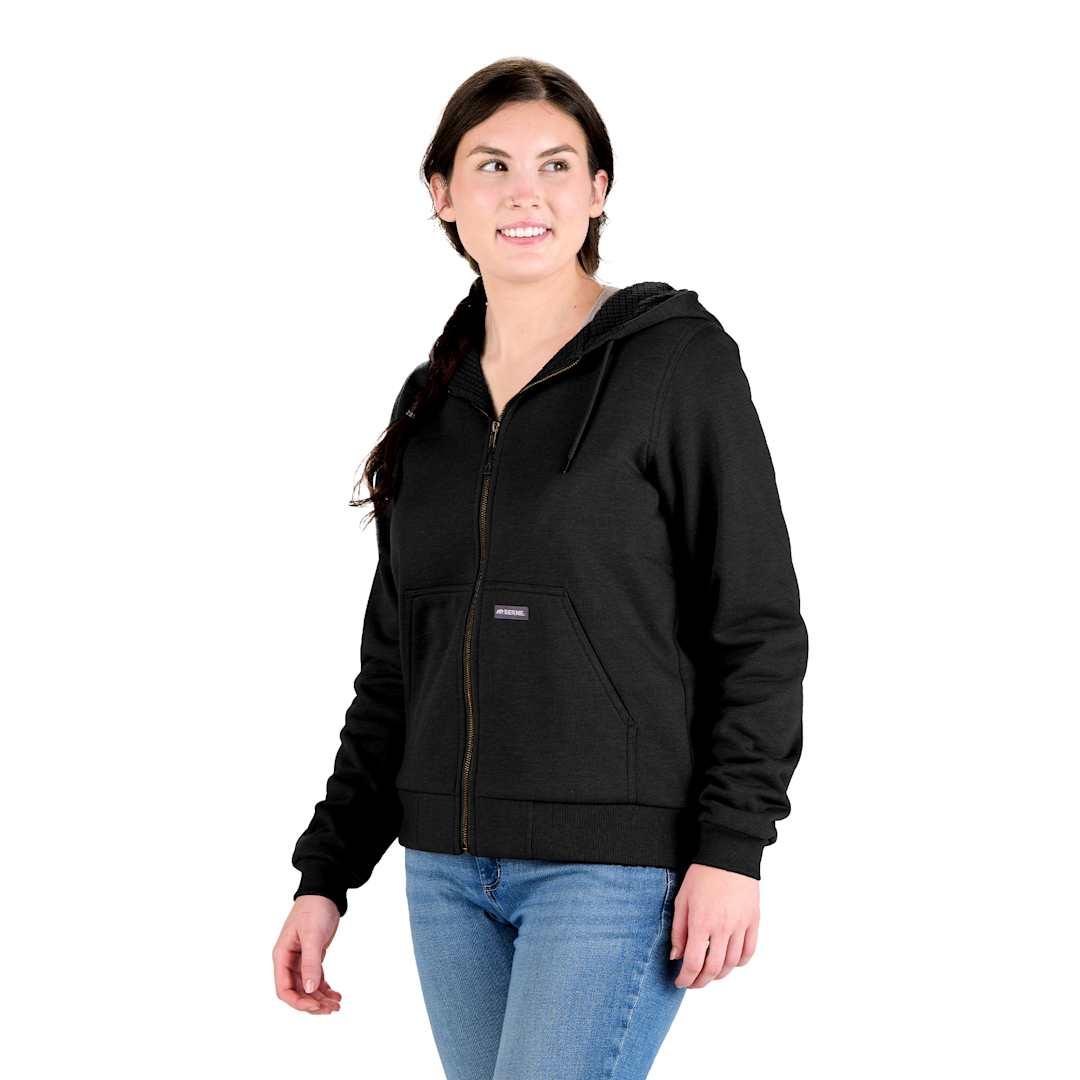 Berne heritage grid fleece-lined zip sweatshirt - womens Black miniatura 13