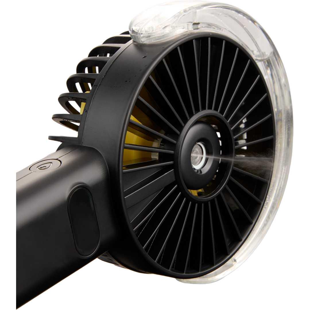 Rechargeable portable led fan with water mist Black miniatura 13