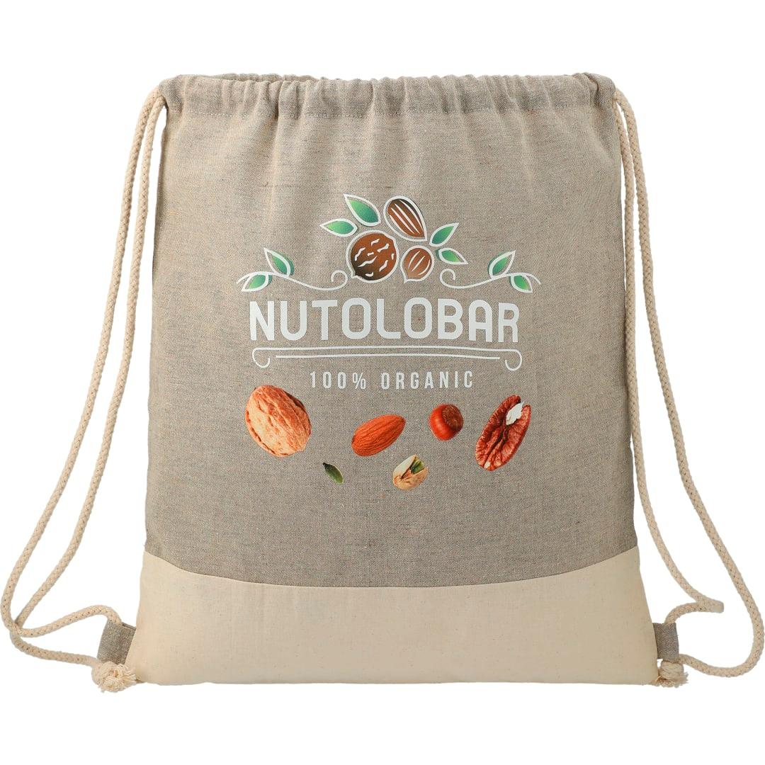 Split recycled cotton drawstring bag Natural miniatura 4