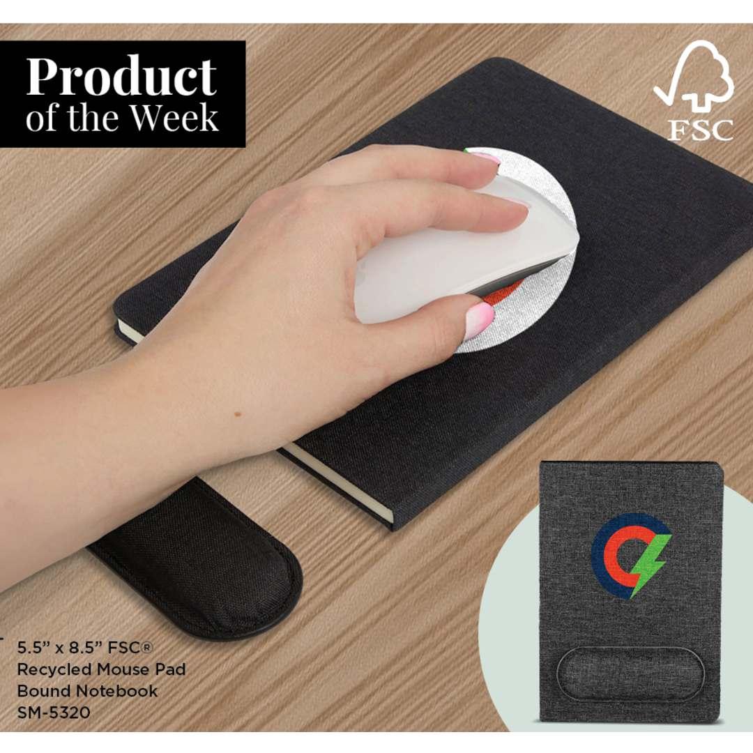 5.5 X 8.5 fsc® recycled mouse pad bound notebook Grey miniatura 3