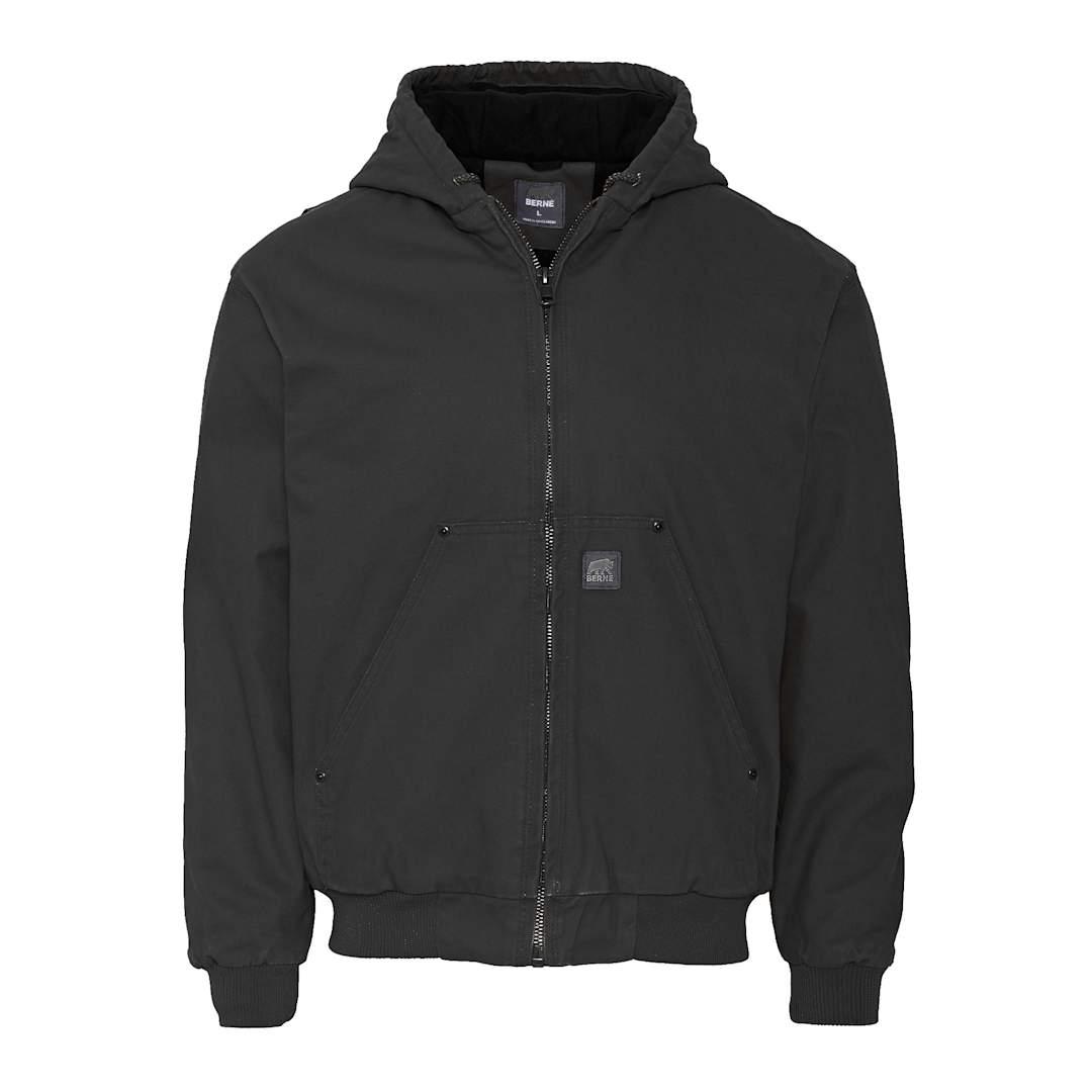 Berne heartland washed duck hooded work jacket Black miniatura 13