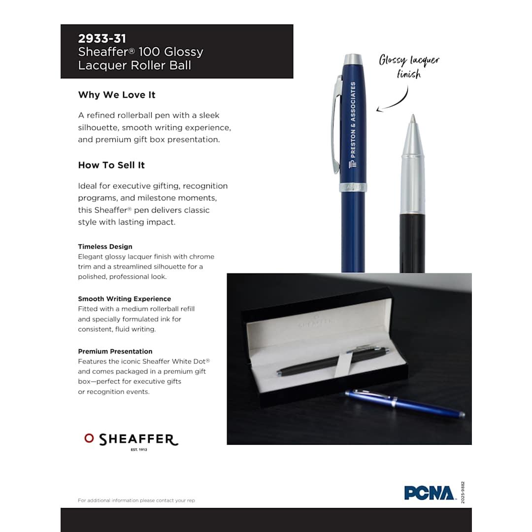 Sheaffer® 100 glossy lacquer roller ball Black miniatura 8