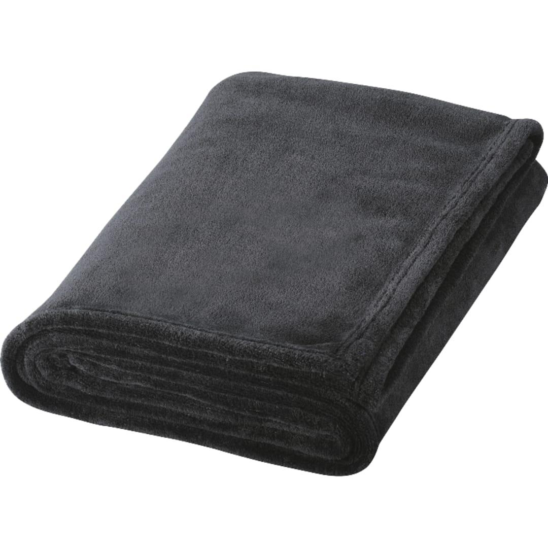 Micro coral plush blanket Grey front