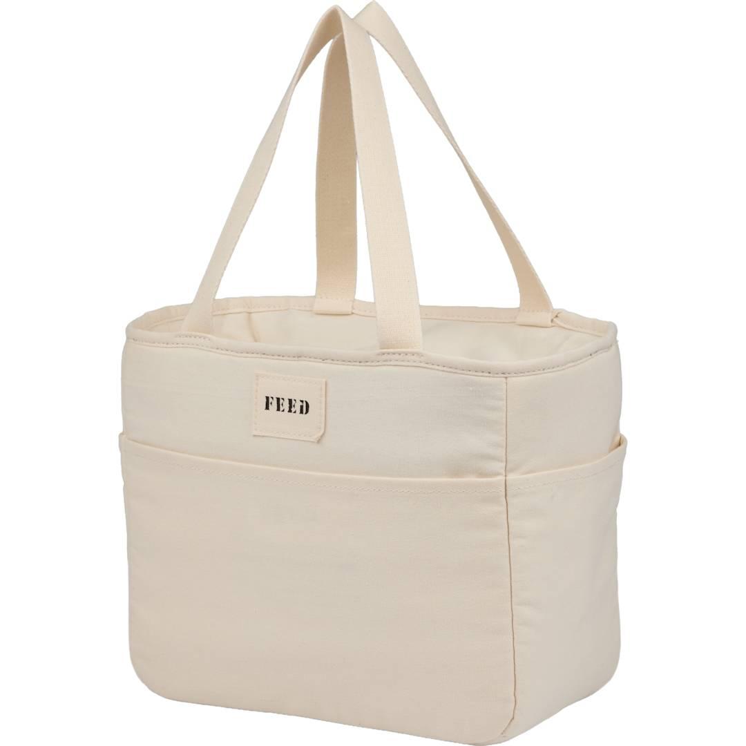 Feed organic cotton 9 can lunch cooler Natural front