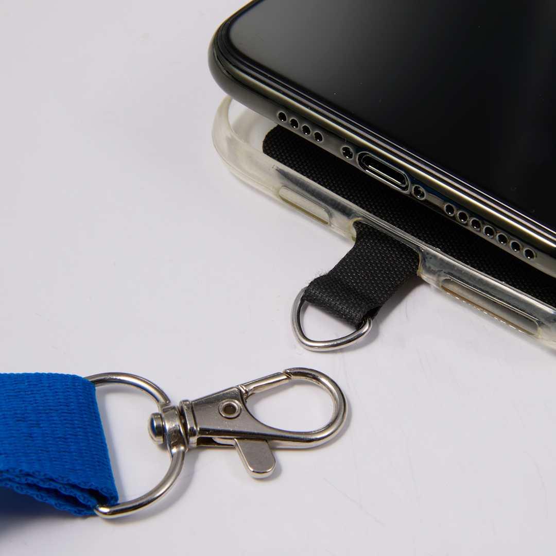 Adjustable recycled phone lanyard Black miniatura 18
