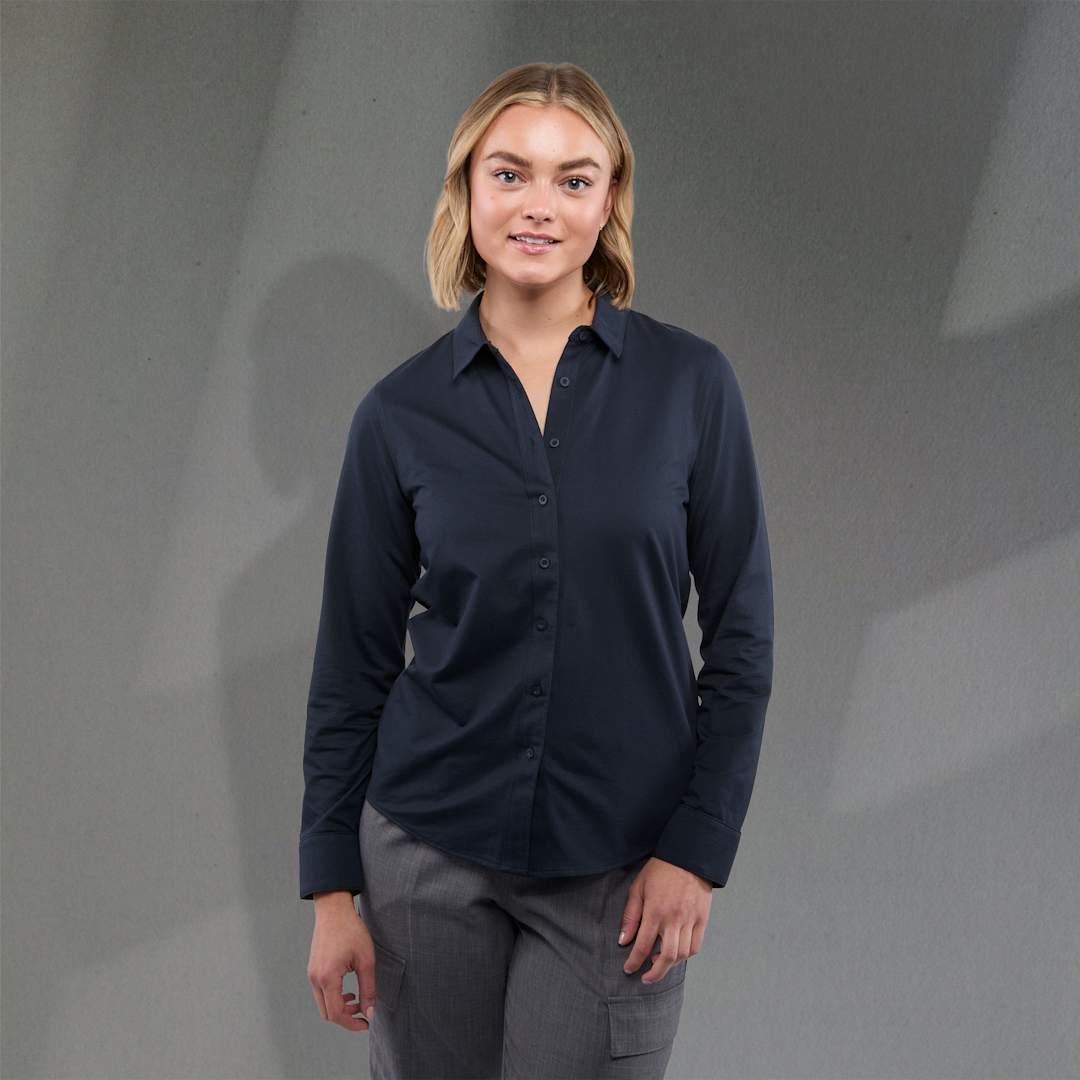 Tatra eco long sleeve knit button up shirt-womens White miniatura 15