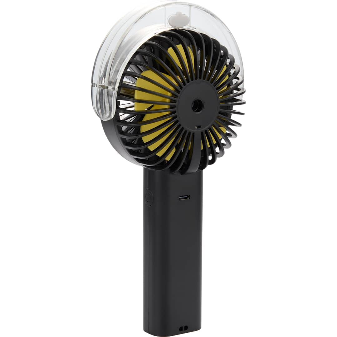 Rechargeable portable led fan with water mist Black miniatura 8